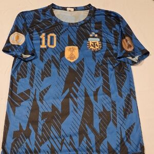 Blue and Black Men's Jersey